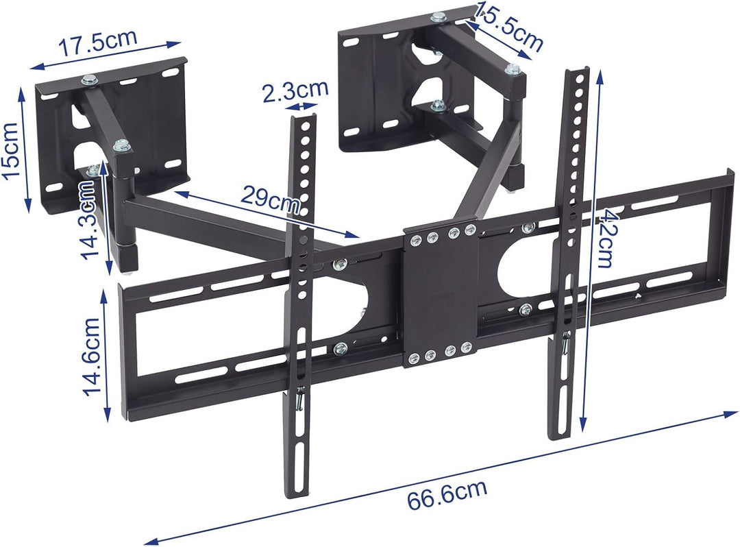 TV Wandhalterung Eckmontage, Schwenkbar Neigbar für LED LCD Plasma Fernseher von 32" - 65" Max 45Kg