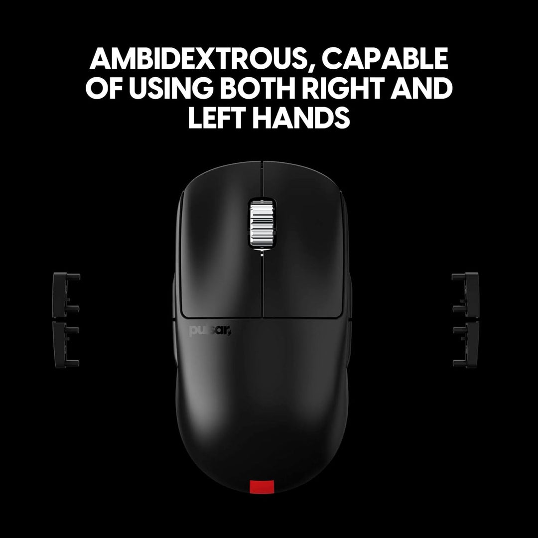 Pulsar Gaming Gears X2A ES kabellose Gaming-Maus, beidhändig, optischer Schalter, OLED-Display, trei