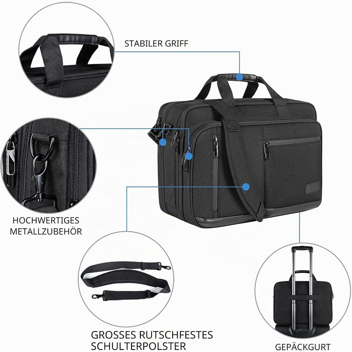 VANKEAN Laptoptasche Damen Herren Business Aktentasche 17.3 Zoll, Passend für bis zu Laptops, Wasser