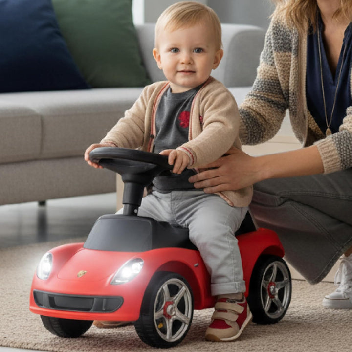 sun baby Rutschauto ab 18 Monaten – Porsche Carrera GT – Lenkrad mit Knöpfen, Scheinwerfer, realisti