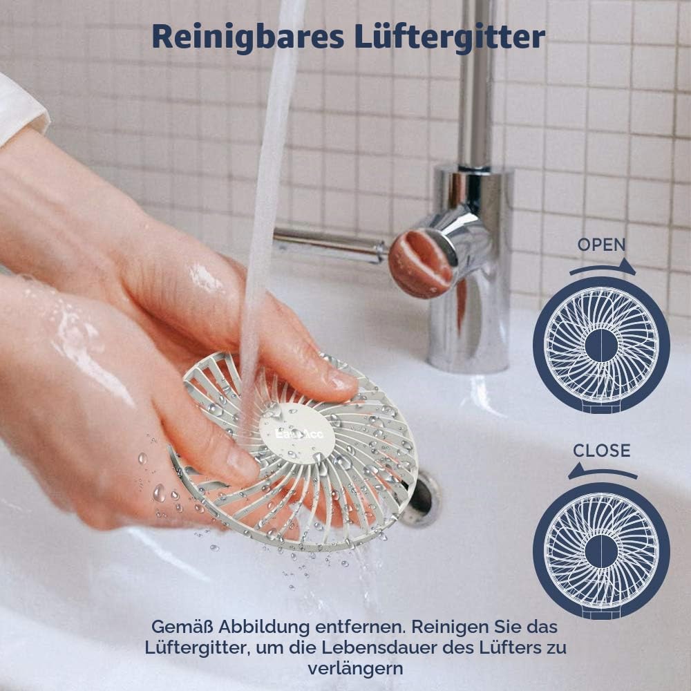 EasyAcc Handventilator, 5000mAh Mini Tragbarer Ventilator mit Powerbank-Funktion, Wiederaufladbar US