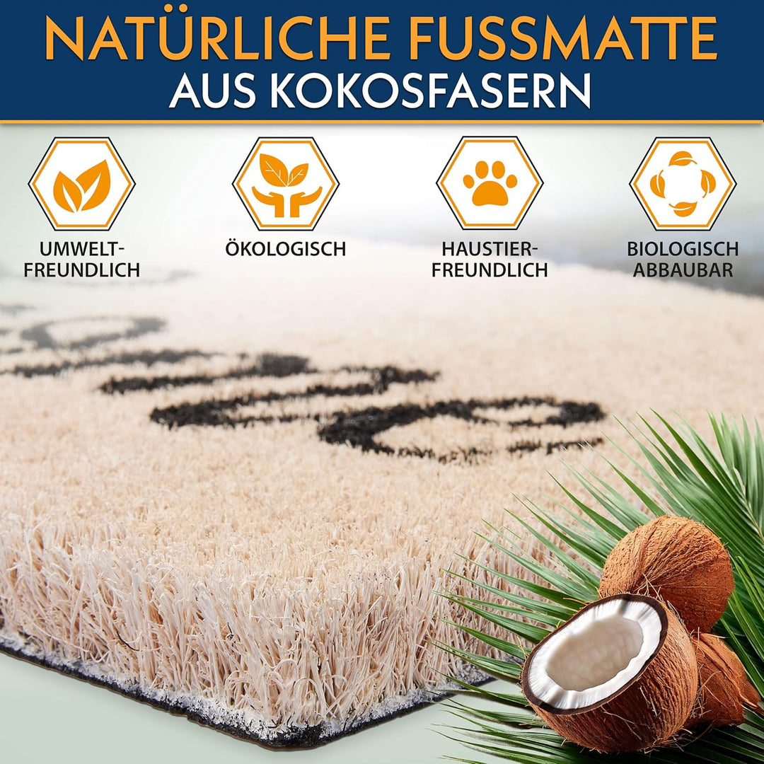 BRUBAKER Weihnachtsfussmatte mit Katzen - Welcome Fussmatte für Aussen und Innen - 45 x 75 cm Schmut