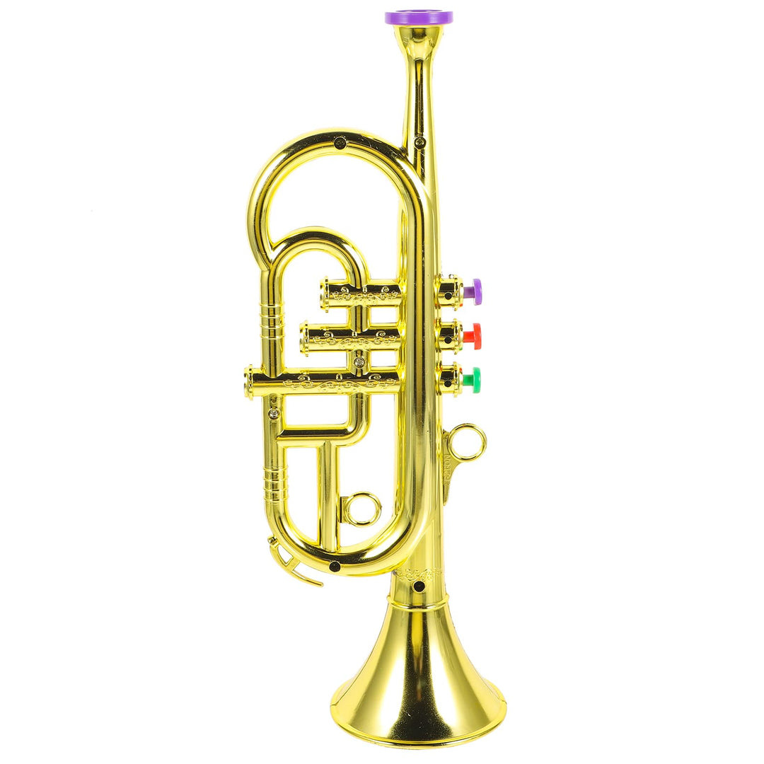 HEMOTON Trompete für Kinder, Blasinstrument, Metall, Kupferinstrument, Lernspielzeug Goldfarben 33.5