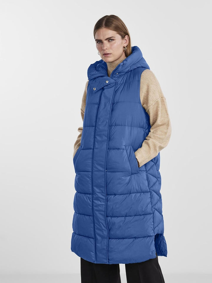YAS Damen Yasliro Padded Vest S. Noos Weste, Federal Blue
