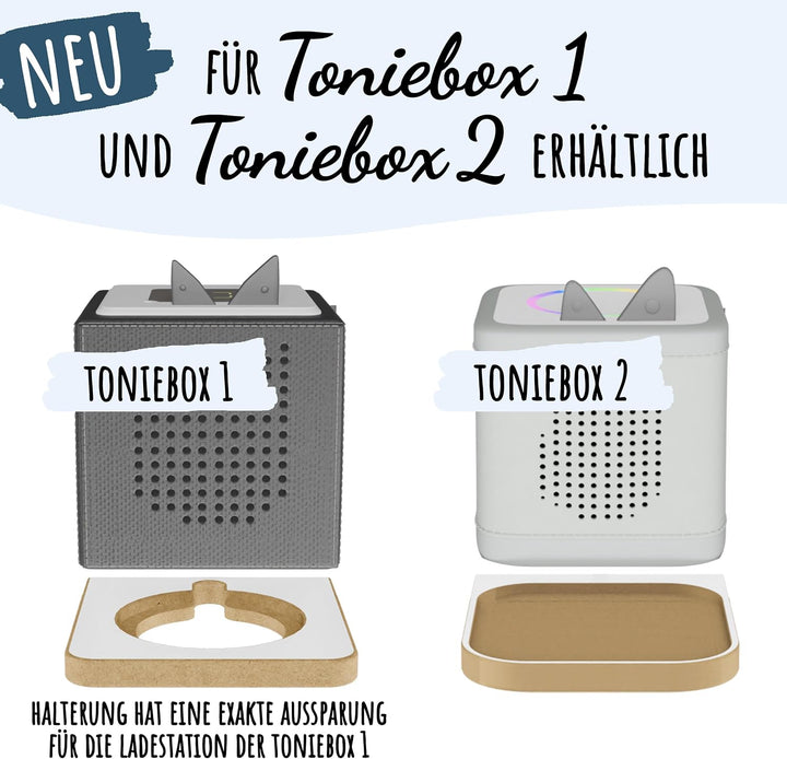 Holzura Wal Tonie Regal für Toniebox 2 – magnetisches Wandregal ohne Personalisierung für über 50 To