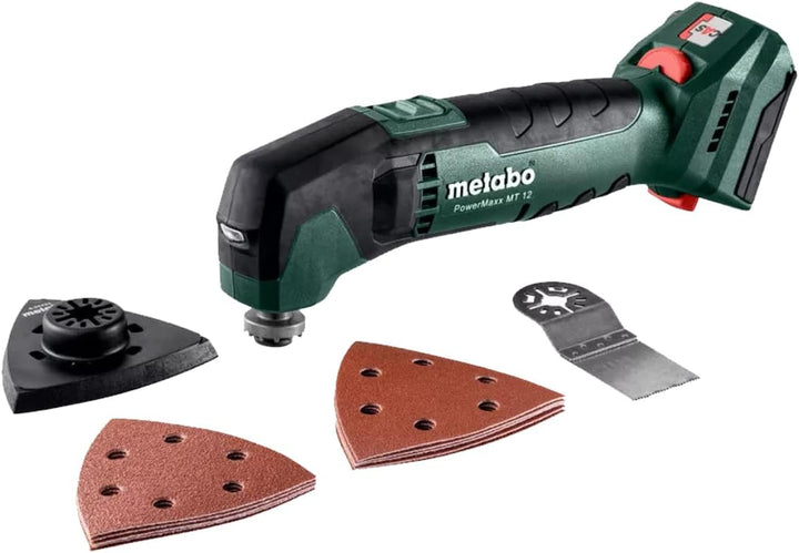Metabo PowerMaxx MT 12 Akku-Multitool 12V in metaBOX 145 (Tauchsägeblatt, Dreieckschleifplatte, Haft