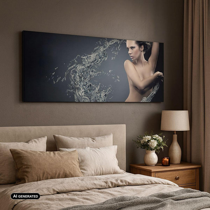 Wandbilder Dekoration Wohnzimmer Weiblich modell posieren schön Panorama Bilder auf Leinwand 120x50c