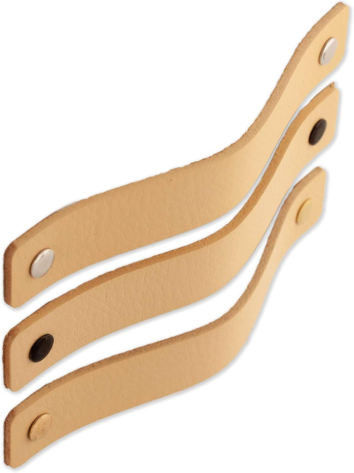Brute Strength - Ledergriffe für Möbel - Natur - 4 Stück - 16,5 x 2,5 cm - Schrankgriff, Türgriff fü