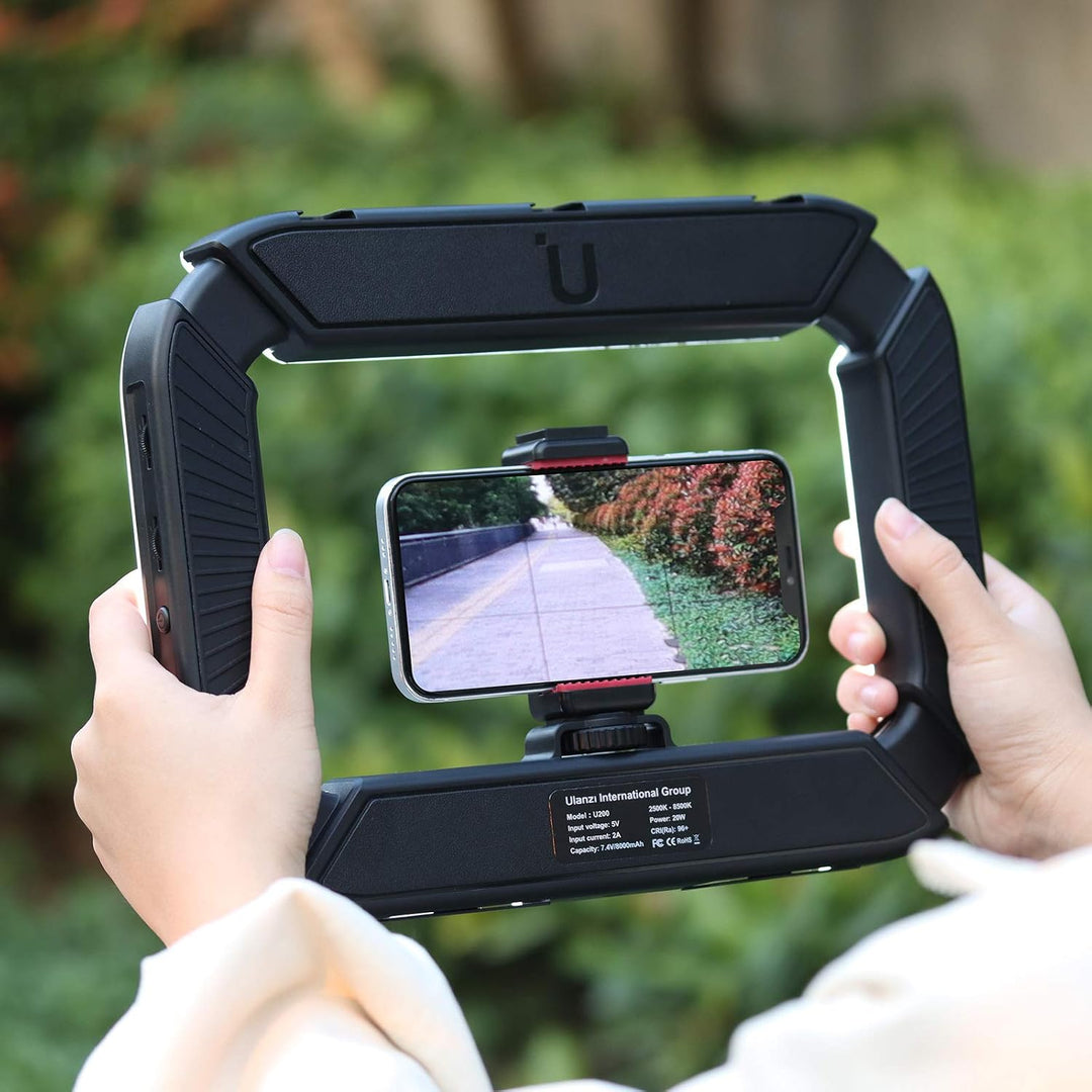 Ulanzi U200 Ringlamp Video Rig - with Phone Holder and Built-in Power Bank