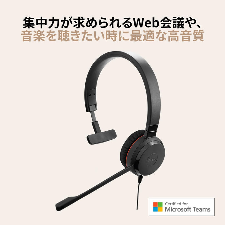 Jabra Evolve 20 SE Mono Headset - Microsoft Zertifizierte Kopfhörer für VoIP Softphone mit passiver