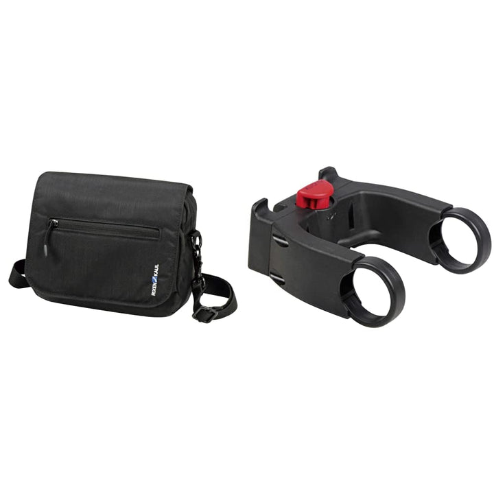 KLICKfix 0275PS SmartBag Touch Stuurtas, Black-Red, 1,8 Liter Bundle mit Lenkeradapter Ohne Schloss,