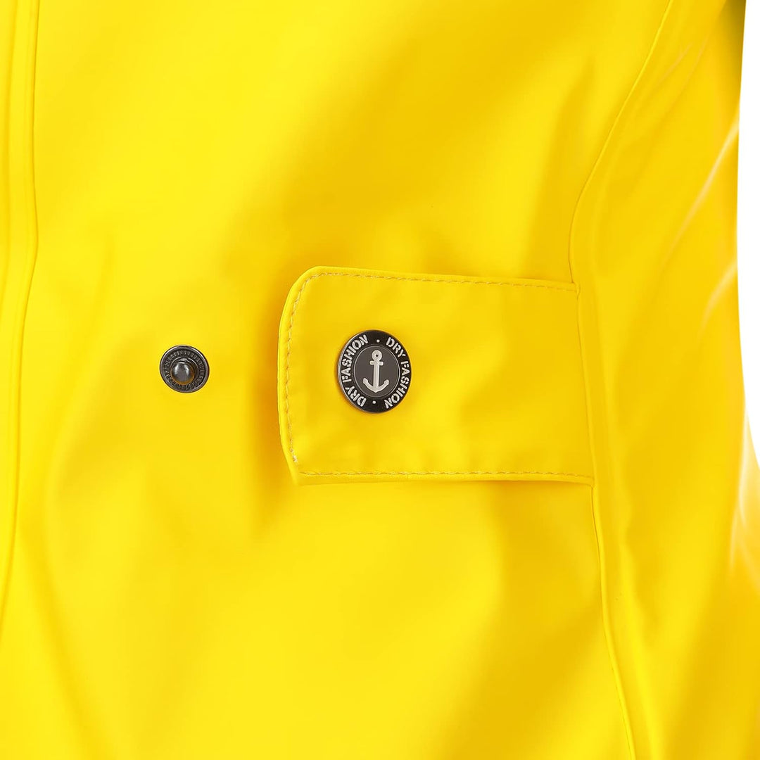 Dry Fashion Damen Regenmantel Malmö - Frauen Regenjacke Jacke mit Kapuze Lang Winddicht Wasserdicht