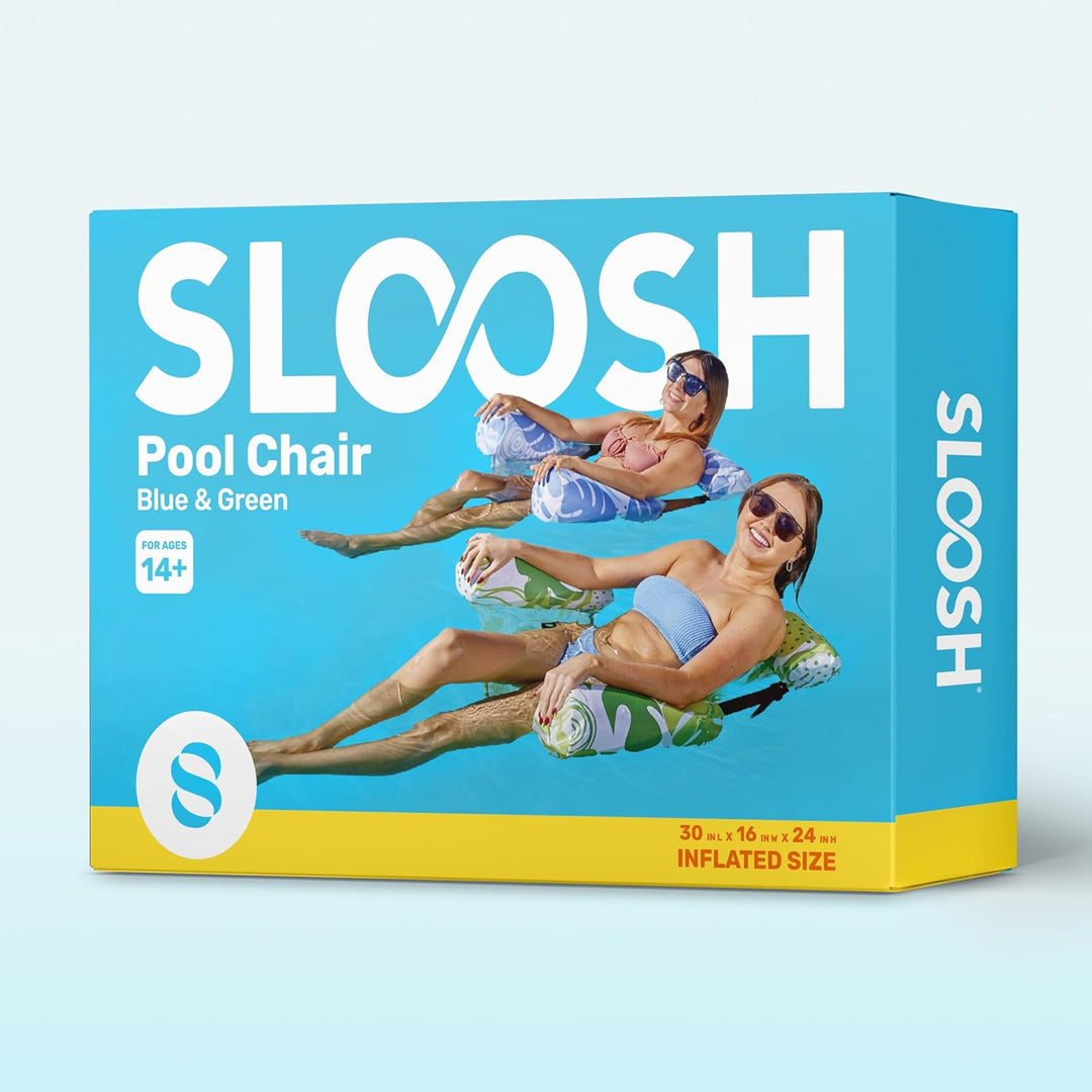 Sloosh Aufblasbare Wasser Pool Luftmatratze für Erwachsene, 2er schwimmende Pool-Flösse, Aufblasbare