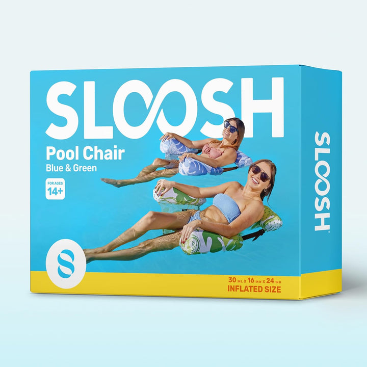 Sloosh Aufblasbare Wasser Pool Luftmatratze für Erwachsene, 2er schwimmende Pool-Flösse, Aufblasbare