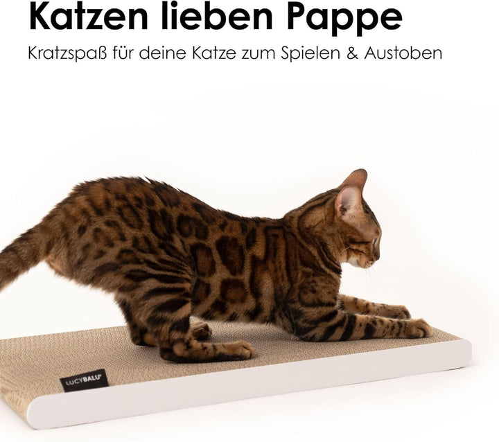 LucyBalu® SCRATCHPAPER Kratzpappe aus hochwertiger Wellpappe | Katzen Kratzmatte aus Pappe| Kratzbre