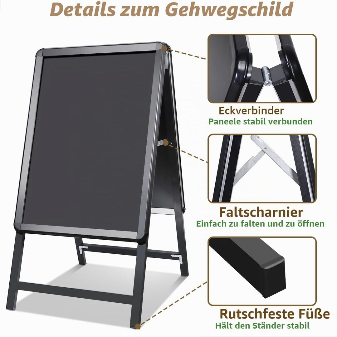 NewZeal Kundenstopper A1 beidseitig Plakatständer, Double Sided Display A-Board Poster Stand Sign Ho