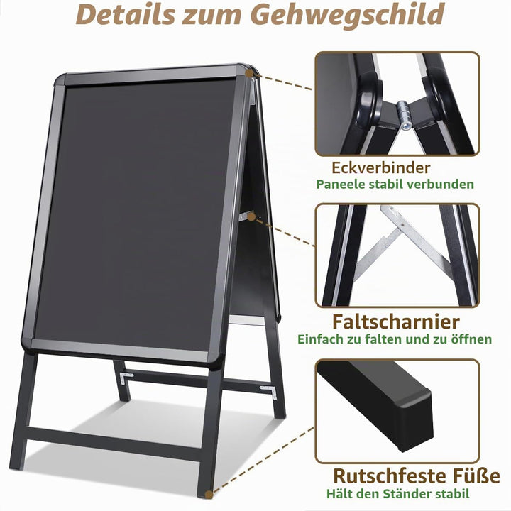 NewZeal Kundenstopper A1 beidseitig Plakatständer, Double Sided Display A-Board Poster Stand Sign Ho