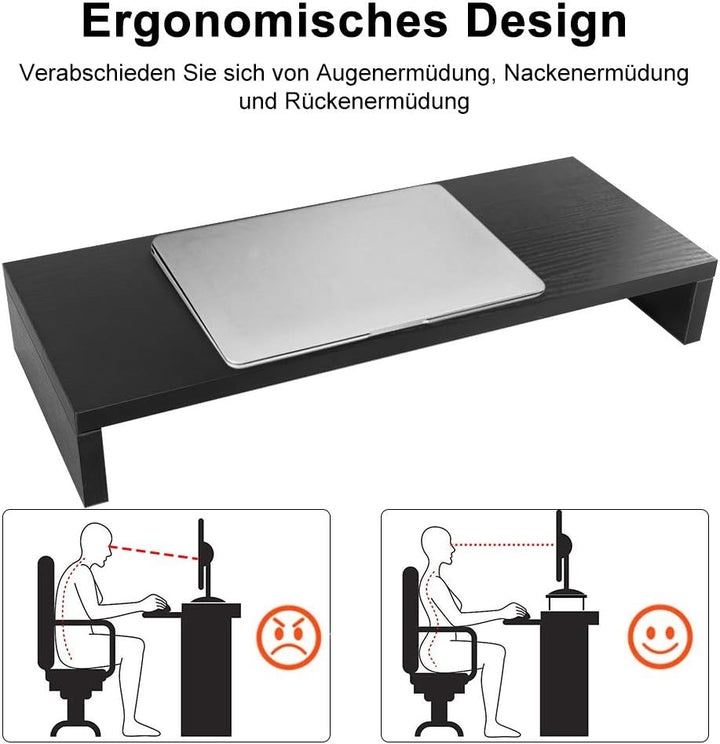 Monitorständer aus Holz, 1 Etage, moderner Monitorständer aus Holz, für PC-Bildschirm, TV, Notebook,