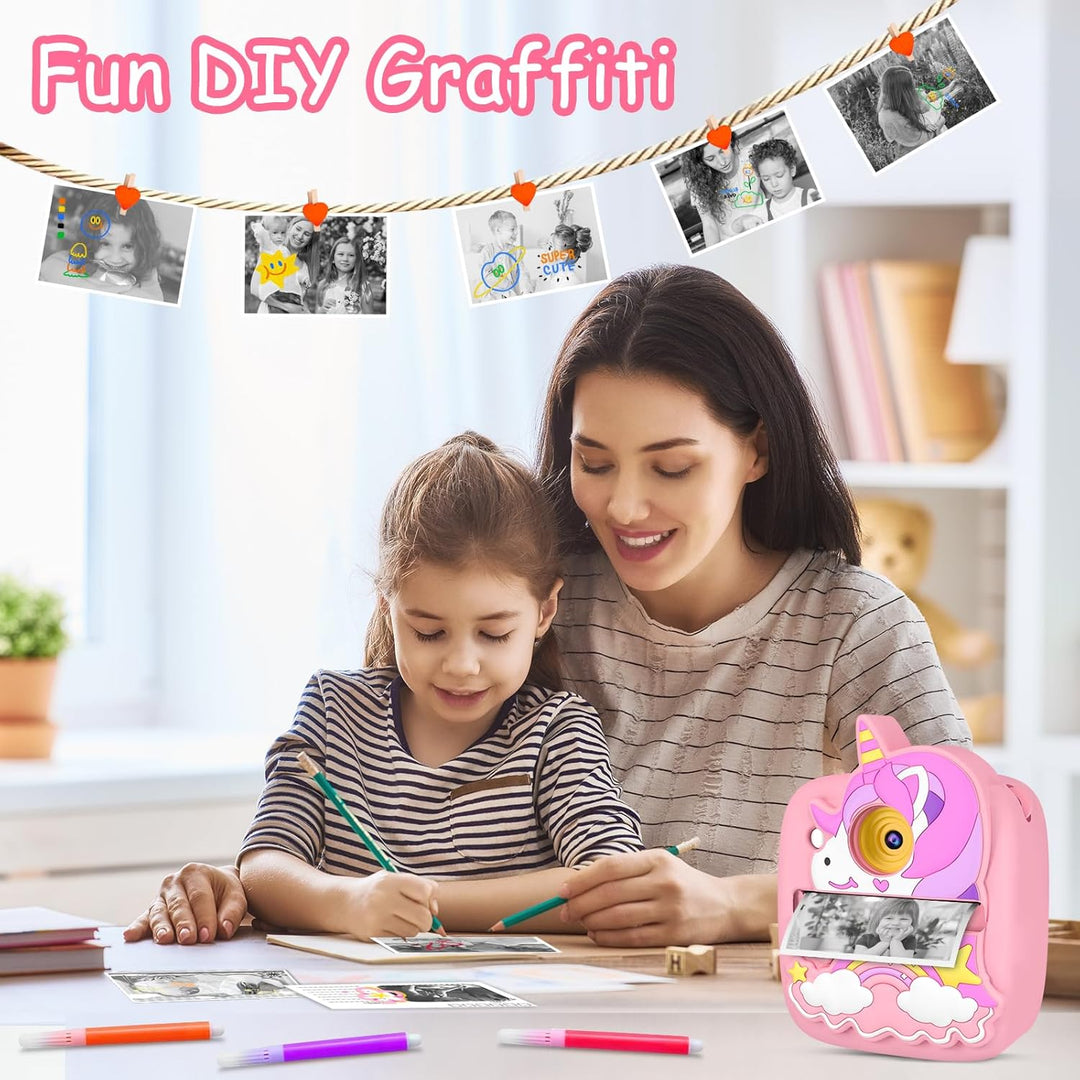 Kinderkamera Sofortbildkamera, 1080P HD 48MP Sofortbildkamera Kinder, Digitalkamera Kinder mit 32GB