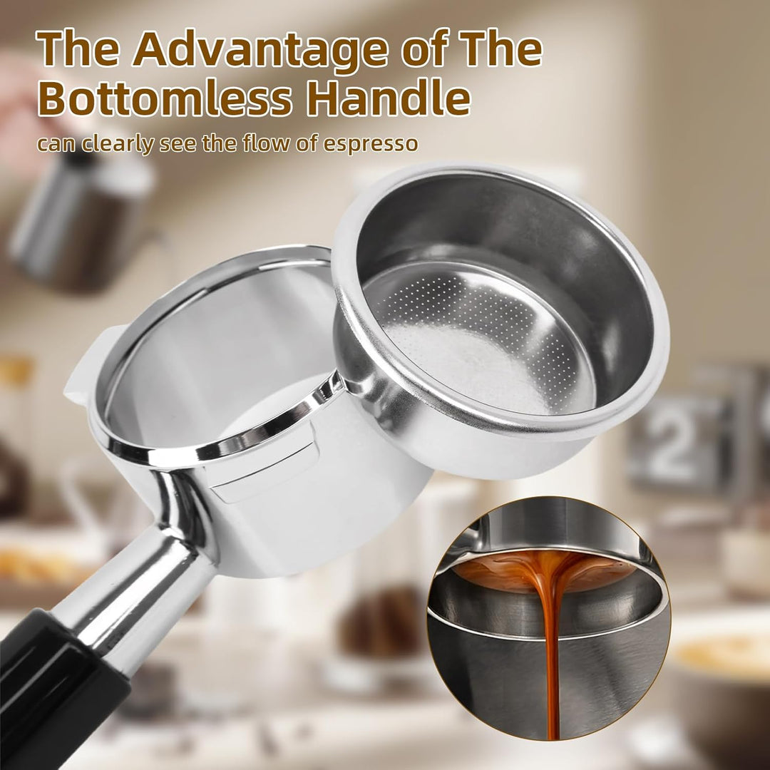Philorn Bottomless Portafilter 54 mm ，Compatible with Breville BES870/BES875/BES878/ BES880/EC680 /