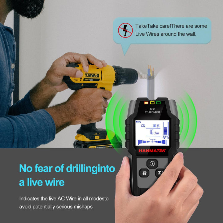 Leitungssucher Ortungsgerät HANMATEK SF2 Wand Scanner Detektor Multifunktional Stud Finder Holz/Eise