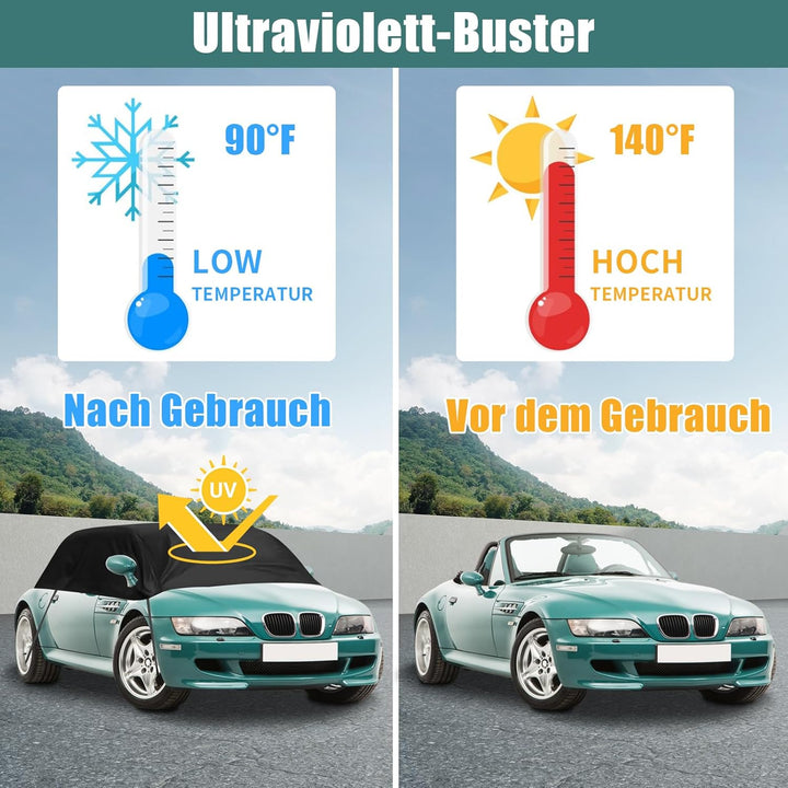 Autoabdeckung Ersatz für BMW Z3/Z4, Wasserdicht Halbgarage 420D Oxford mit Riemen, Halbabdeckung Aut