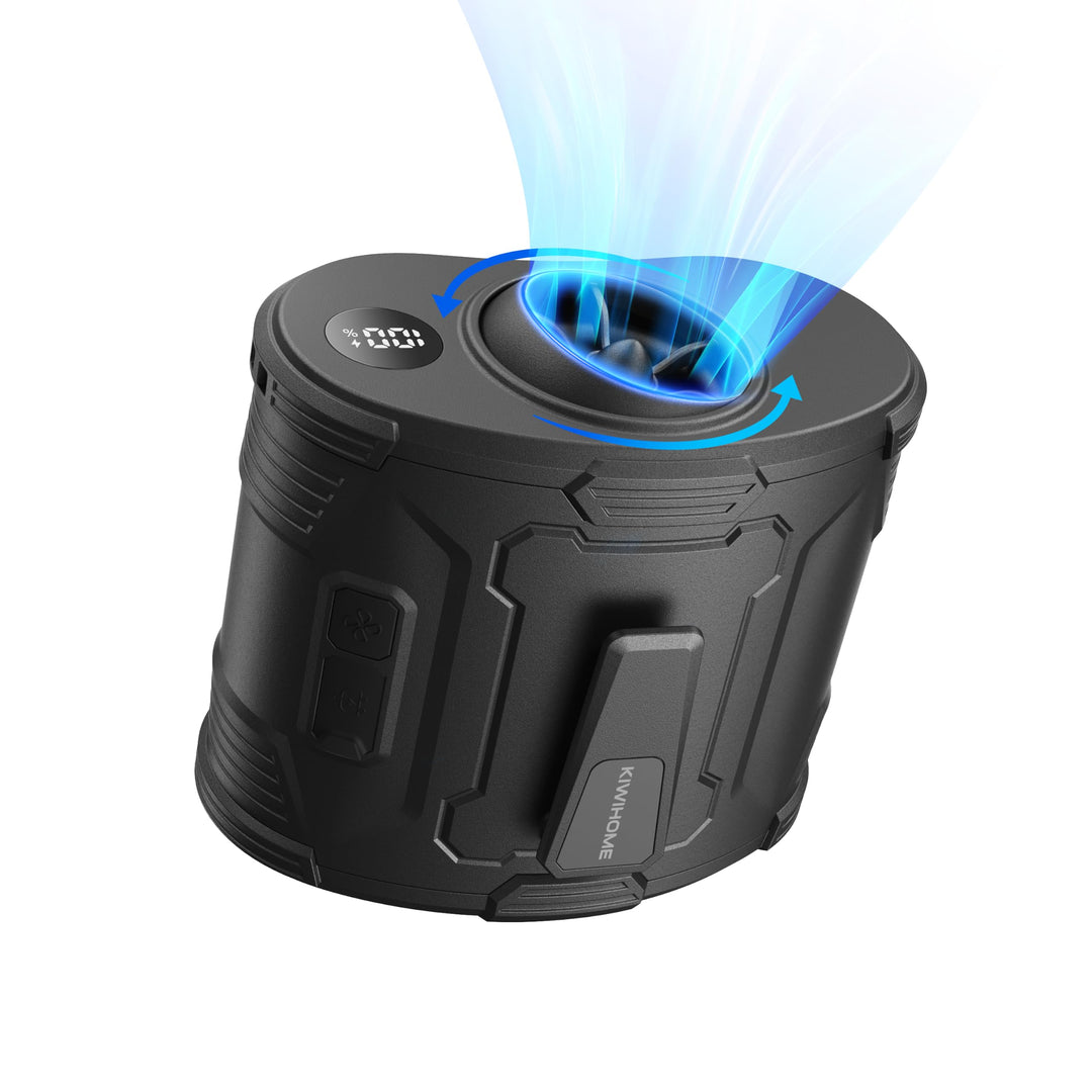 KIWIHOME Tragbarer Taillen-Clip-Ventilator, 360° drehbarer Luftstrom mit 10° vertikaler Anpassung, G