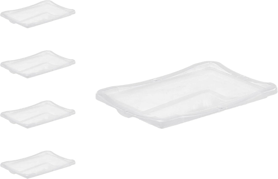 PROREGAL SuperSparSet 5x Klickdeckel für transparente Eurobehälter BasicLine mit geschlossenem Griff