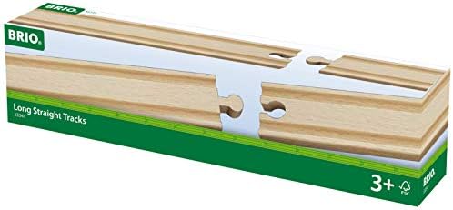BRIO 33341000-1/1 Gerade Gleise (D) (Packung mit 2) Einheitsgrösse (Packung mit 2), Einheitsgrösse (