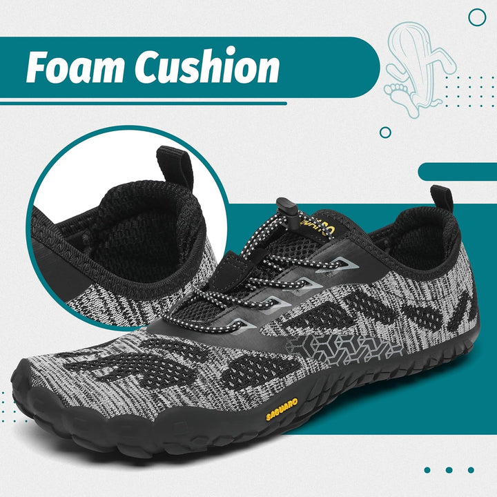 SAGUARO Unisex Barfussschuhe Outdoor Zehenschuhe mit Breite Zehenbox & Zero-Drop Sohle Gr.36-48 36 E