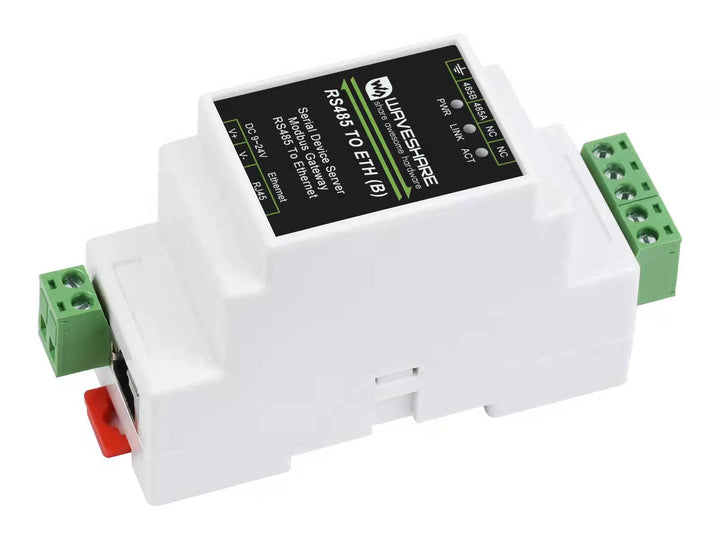 Waveshare RS485 to RJ45 Ethernet Converter Module, Industrial Rail-Mount RS485 Serial Server,TCP/IP