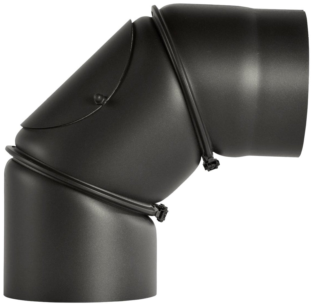 Rauchrohr Bogen drehbar mit Tür ø 130 schwarz #310 2mm