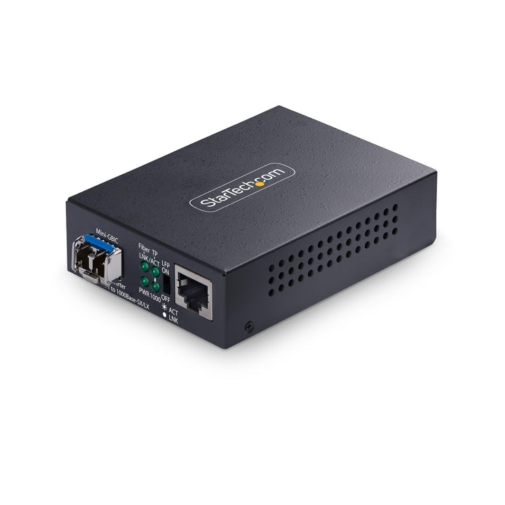 StarTech.com Gigabit Singlemode (SM) LC Glasfaser-Medienkonverter, 10, 100 oder 1000Mbps, 40 km, RJ4