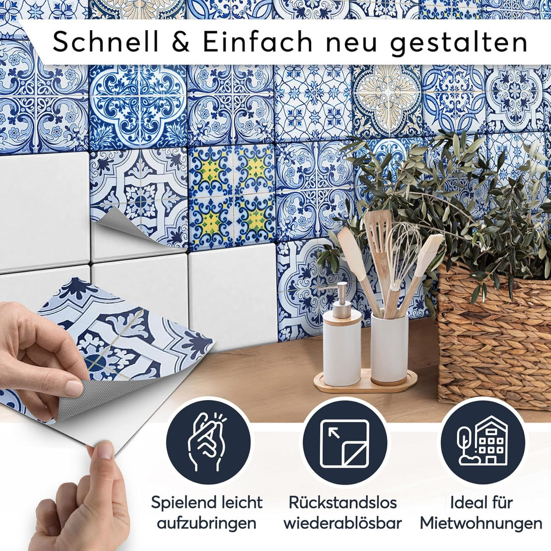 Fliesendeko Dekosticker I Fliesen Sticker Aufkleber Folie selbstklebend Bad renovieren Küche Wandsti