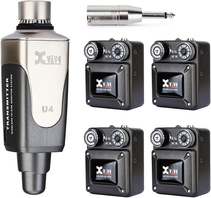 XVive U4 In-Ear Monitor Wireless System - Bundle, 1x Transmitter + 4X Receiver 2 Empfänger, 2 Empfän