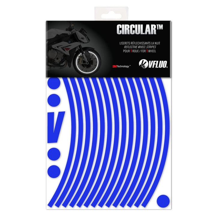 VFLUO - Kit Reflektierende Felgenrandaufkleber Motorrad, Aufkleber für 1 Rad 3M™-Technologie™, 360°-