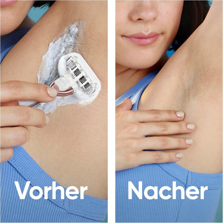 Gillette Venus Deluxe Smooth Sensitive Rasierer Damen, Damenrasierer + 9 Rasierklingen mit 5-fach Kl