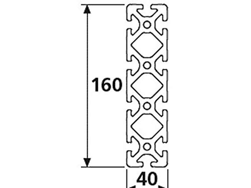 Aluminiumprofil 40x160S I-Typ Nut 8 (schwer), silber eloxiert. Aluminium Profil 40x160 Alu Profil 40