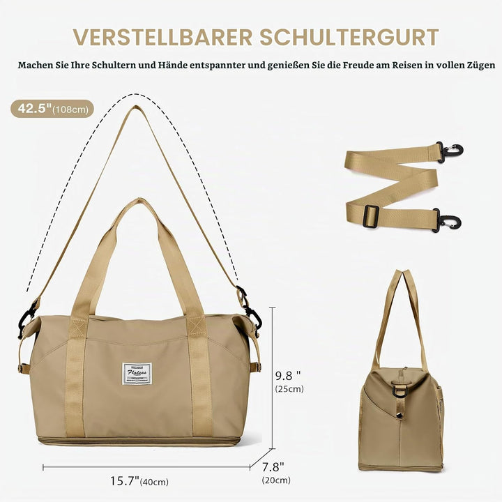 Reisetasche Damen Sporttasche 40x20x25 Ryanair Handgepäck Tasche Weekender Bag Schwimmtasche Wasserd