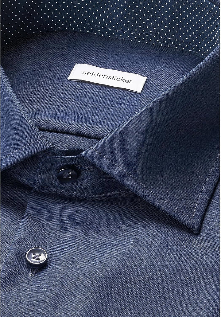 Seidensticker Herren Men Regular Patch Longsleeve Hemd (1er Pack) 38 Dunkelblau(193690), 38 Dunkelbl