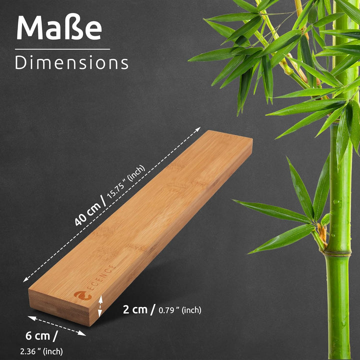 ECENCE Magnetleiste Messer selbstklebend 40cm - Messerleiste magnetisch aus Bambus-Holz mit starkem