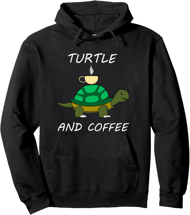 Schildkröte und Kaffee Koffein Haustier Pullover Hoodie