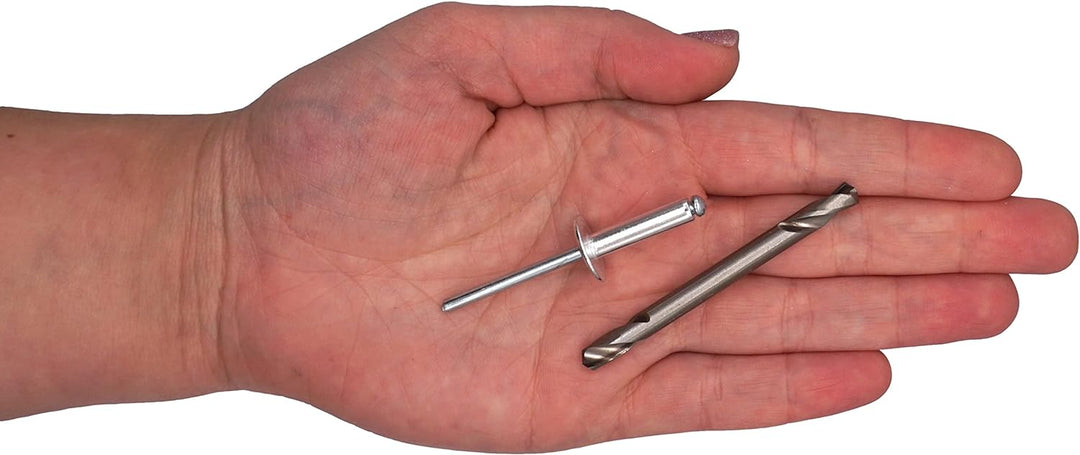SKIR'CO (300 Stück) Grossflansch Aluminium Blindnieten 5,0 x 20 mm, Stahldorn, Bohrer inklusive 300