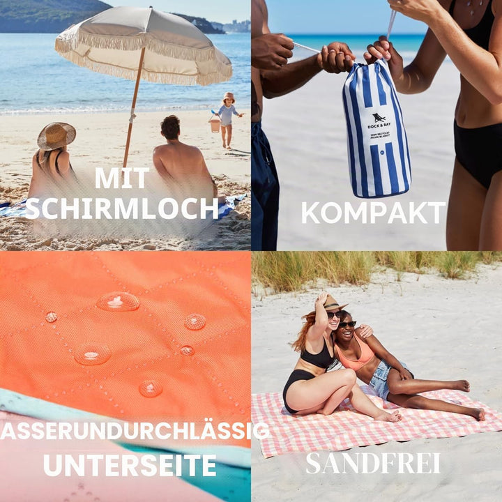 Dock & Bay Picknickdecke - Schnell trocknend und wasserfest - 100% recycelte Materialien - Extra Lar