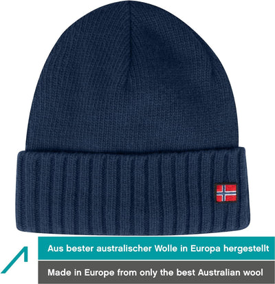 ACE Norway Winter-Mütze - Strick-Mütze aus Schaf-Wolle für Erwachsene - Woll-Beanie für Damen & Herr