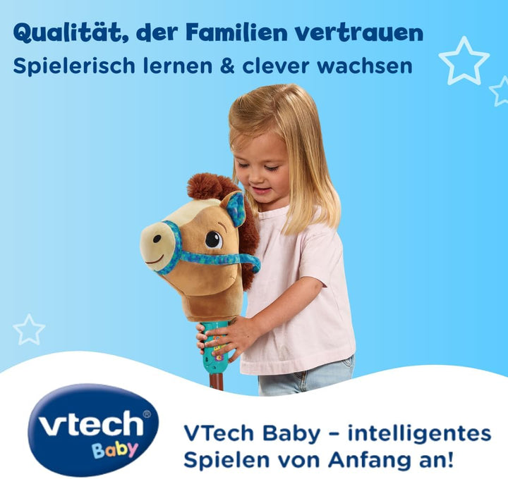 Vtech Galoppier-mit-Mir-Pferd – Interaktives Steckenpferd mit Musik & Lernmodus – Bewegungssensor, P