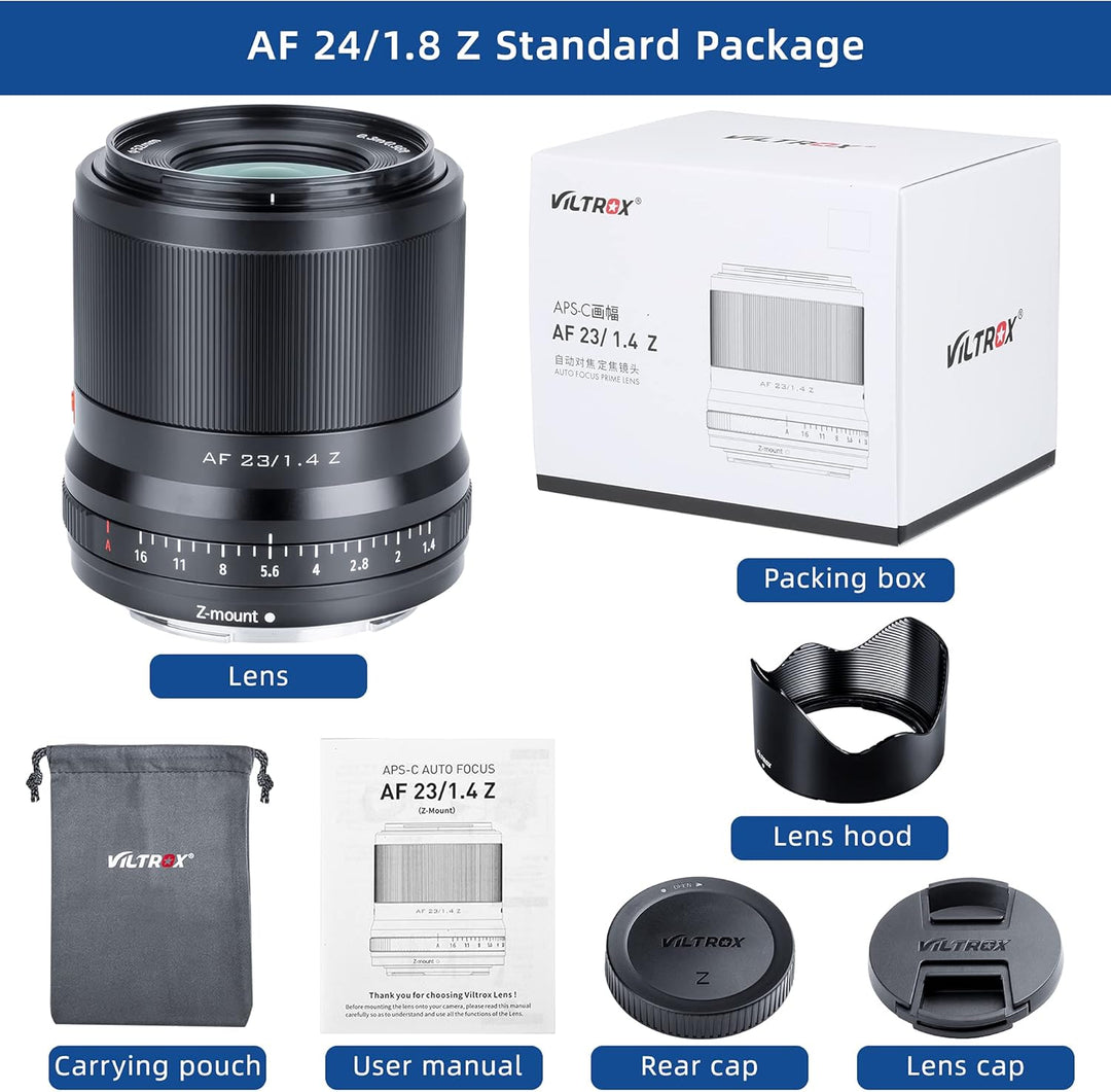 VILTROX 23mm F1.4 Z Grosse Blende APS-C Autofokus Objektiv Unterstützen Sie die Augenkontrolle Prime