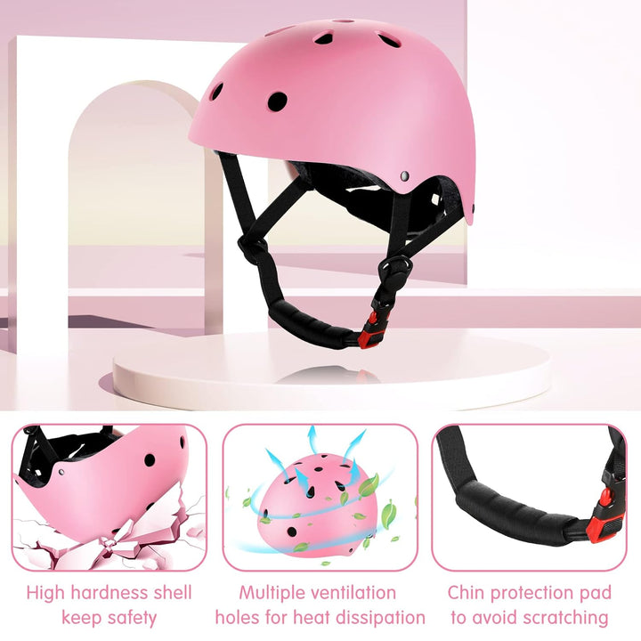 WayEee Knieschoner Kinder mit Helm, Schonerset Kinder 3-10 Jahre, Knieschützer Inliner Kinder Schutz