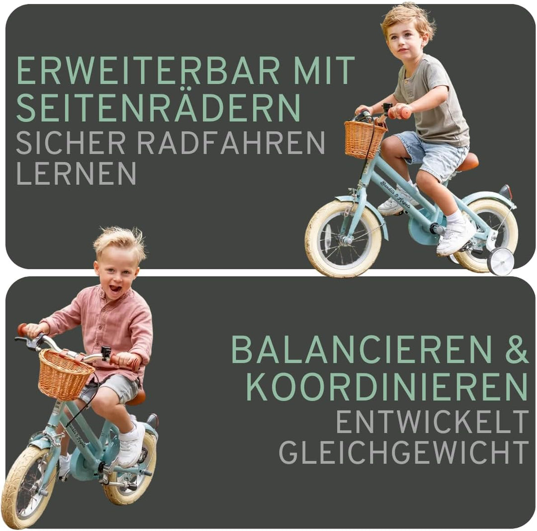 Bandits and Angels Kinderfahrrad Retro Rider 12 Zoll Blau, Blau