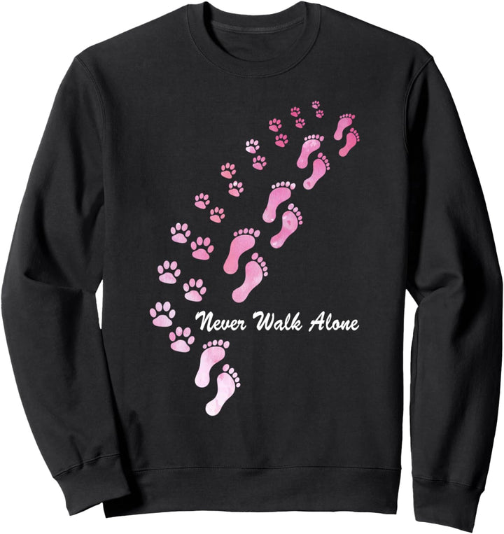 Hundemotiv mit Hundespruch Never Walk Alone Sweatshirt